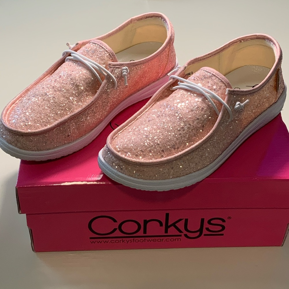 NEW Corkys Light Pink Glitter Kayak Women’s Shoes - Size 8
